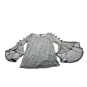 MSK Women's Long Sleeve Shirt with Bell Sleeves Size S (0242)